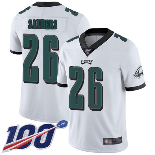 Men Philadelphia Eagles #26 Miles Sanders White Vapor Untouchable NFL Jersey Limited Player Season->women nfl jersey->Women Jersey